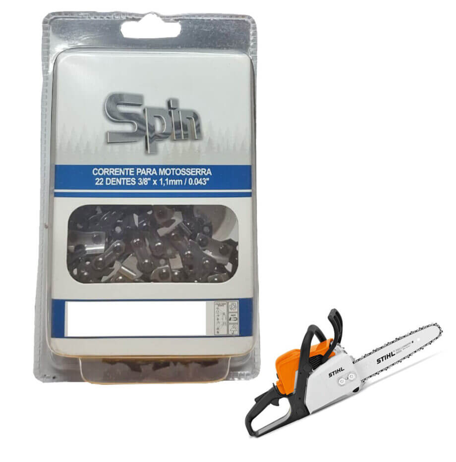 Kit Sabre Rossel e Corrente para Motosserra Stihl MS 170 - 22 Dentes